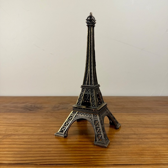 Vintage Eiffel Tower Souvenir | 7.25" Metal Paris Figurine | French Decor - Picture 8 of 14